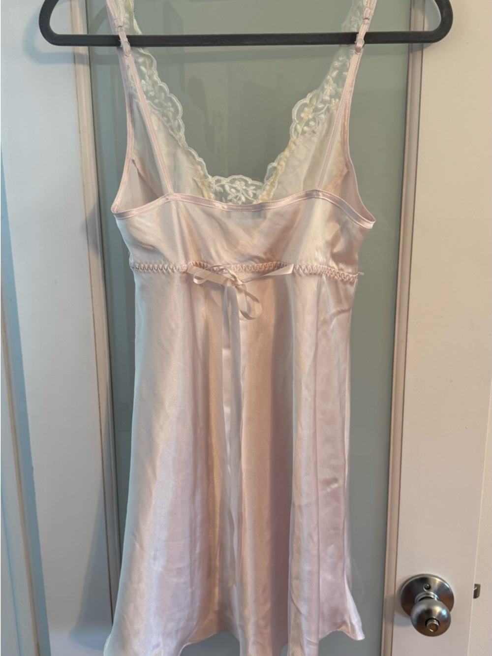 Fairycore Angelcore Pink Satin Lace Slip Dress Babydoll Nightgown Coquette Y2K - Picture 4 of 7